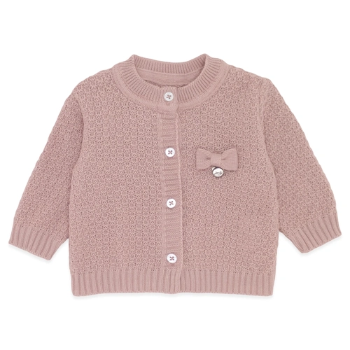 Casaquinho Avulso Tricot com Laço Rosa - Menina