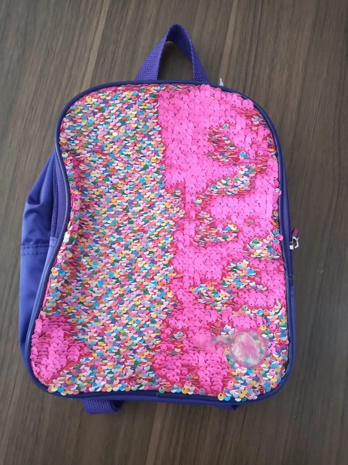 Mochilete Escolar Infantil Lantejoula - Kit