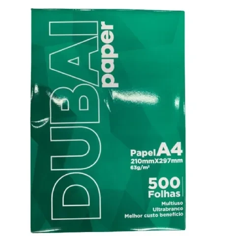 Papel A4 Dubai 63g Branco C/ 500 Folhas