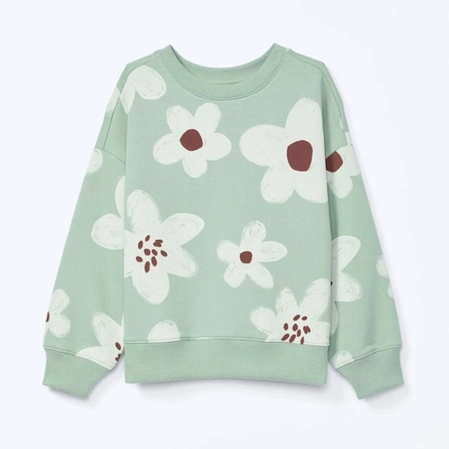 Blusão Moletom Estampado Flores Verde Hering - Feminino