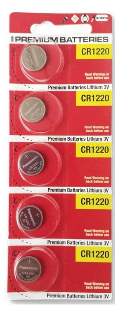 CR1220 Panasonic  - 3V Lithium cartela c/5un.
