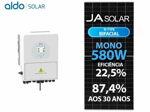 Gerador De Energia Solar Deye Hibrido Sem Estrutura Deye Gfh 2,9kwp Ja 580w Bif N-t Sun 3kw 220v