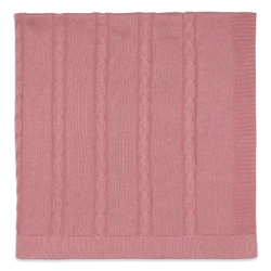 Manta Tricot Trançada Feminina – Rosa Prata