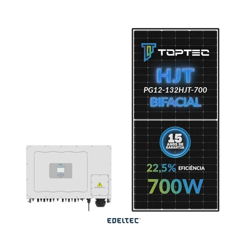 Gerador Edeltec Solar Deye 92,40 Kwp Tri. 380v Metalico (75k/700w Bifacial)