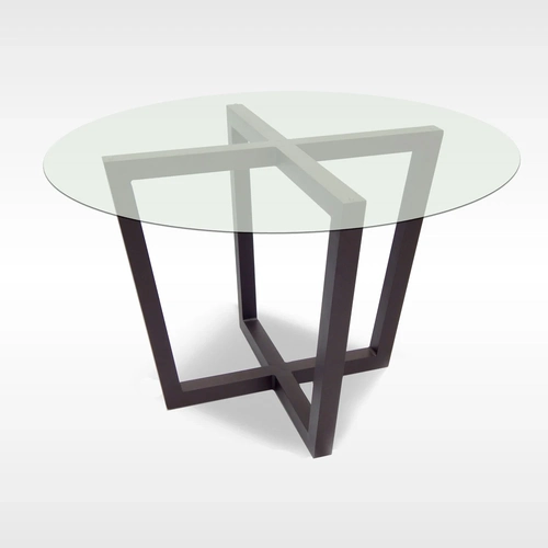 Mesa em alumínio e vidro 120cm em X