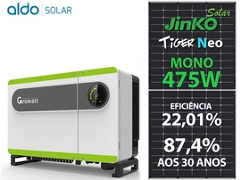 Gerador De Energia Solar Growatt Rosca Dupla Madeira Romagnole Growatt Gf 199,5kwp Jinko Tiger Neo Mono 475w Max 75kw 7mppt Trif 380v
