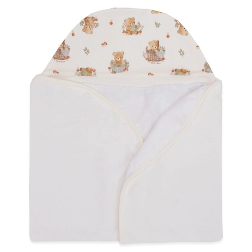 Toalha Capuz Forrada Suedine, Atoalhado e Fralda Unissex - Ursinhos