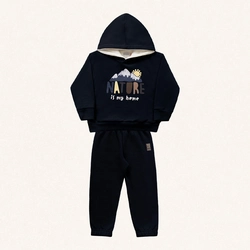 Conjunto Moletom Blusa e Calça Nature Preto Fakini - Masculino