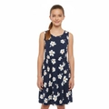 Vestido Regata Malwee Floral Feminino - Azul Marinho