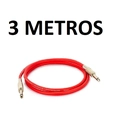 Cabo Áudio P10 P/ P10 Mono 3m - Vermelho