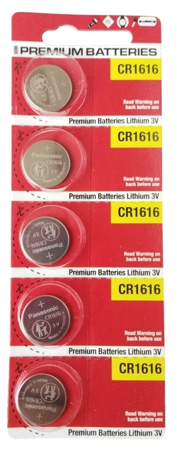CR1616 Panasonic  - 3V Lithium cartela c/5un.