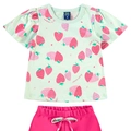 Conjunto Camiseta Manga Curta e Shorts Moletom Beeloop Feminino