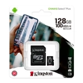 Cartão De Memória Kingston Canvas Select Plus MicroSD 128GB Com Adaptador - SDCS2/128GB