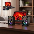 Caixa Som Para Pc Notebook Rgb Com Fio Usb P2 Acs4506 - Aitek