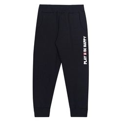 Calça Moletom Play e Be Happy Preta Randa Mundu - Masculina