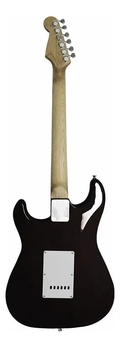 Guitarra elétrica Queens D137561 stratocaster de hardwood preta e branca com diapasão de bordo-açucareiro