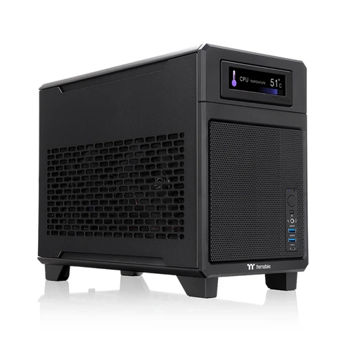 Gabinete Thermaltake Tower 100 Mini Case, Vidro Temperado, Intel-AMD, Preto - CA-11A-00S1NN-00