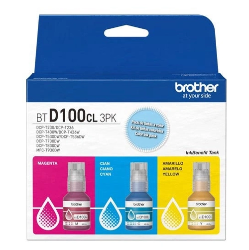 Refil De Tinta Brother Ciano/Magenta/Amarelo Kit 3 BTD1003PK