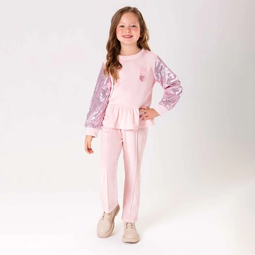 Conjunto em Plush e Malha Lantejola Cute Little Lova Somnii - Feminino