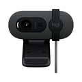 Webcam Logitech Full HD BRIO 100 Grafit, Microfone, USB-C, Correção Automática, Grafite, Preto - 960-001586