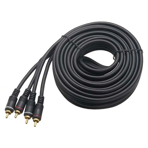 Cabo De Audio Nwt 2rca e 2rca 5,00m 180+180 4mm Preto