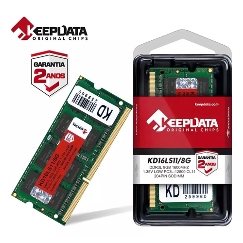 Memória Notebook 8Gb Ddr3l 1600Mhz 1.35V Cl11 Kd16ls11/8G - KeepData