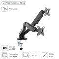 Suporte a Gás para 2 Monitores 17 A 32 Vesa 100x100 - Sm-341b