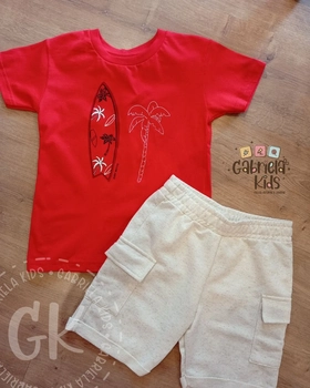 Conjunto Surf Summer Vermelho