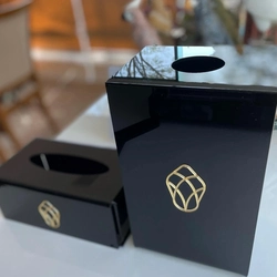 Caixa para descarpack 3 litros Preta - Logo alto relevo inicial ou desenho