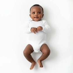 Body Manga Longa Para Bebê Taita Unissex - Branco