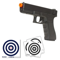 (Kit) Pistola Airsoft CYMA CM030 Elétrica 6,0 mm + 30un de Alvos 14cmcX14cm Azul + 5un de Alvos 4cmx14cm Preto  (Rossi)