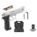 (Kit) Pistola Airgun Beretta M92 Cromada KLI Blowback 4,5mm + Caixa 300 Esferas + 5 Cápsulas de CO2 - (QGK)