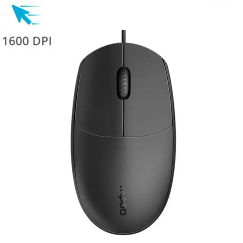 Mouse Rapoo N100 1600DPI Preto USB - RA017