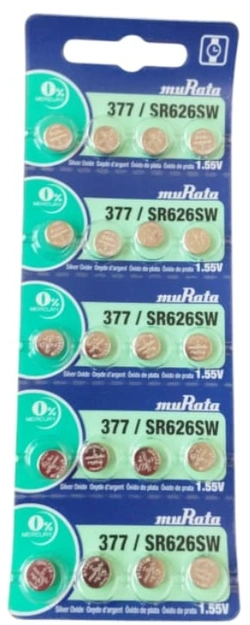 377 = 376 = 626 = 565 = G4 Murata  - 1,55V cartela c/20un.