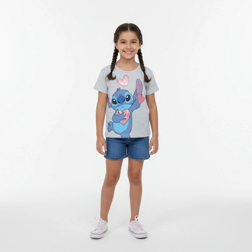 Camiseta Manga Curta By Gus Stitch Feminino - Cinza