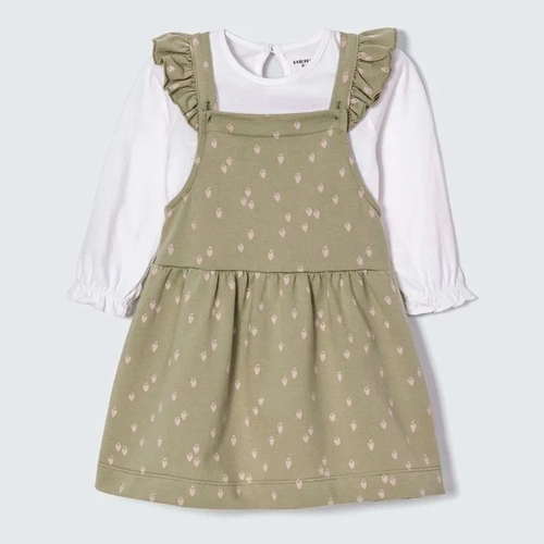 Conjunto Body e Vestido Verde Estampado Hering - Feminino