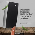 Faca Cutela Preta Premium Alta Qualidade Fiada Cozinha Culinária Corte Carne Osso Grillrelax