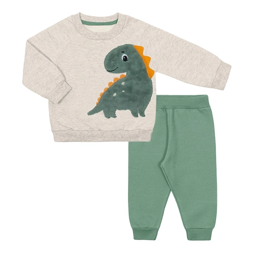 Conjunto Moletom Felpado Dinossauro Mescla Tileesul - Masculino