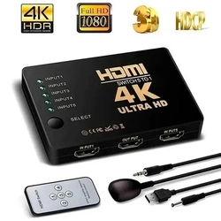 Adaptador Switch Hdmi 5 Ent. P/ 1 Saida - 4k C/ Controle Ref. Ss-21