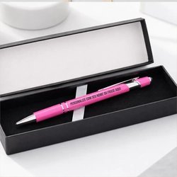 Caneta Personalizada Rosa em Estojo Premium