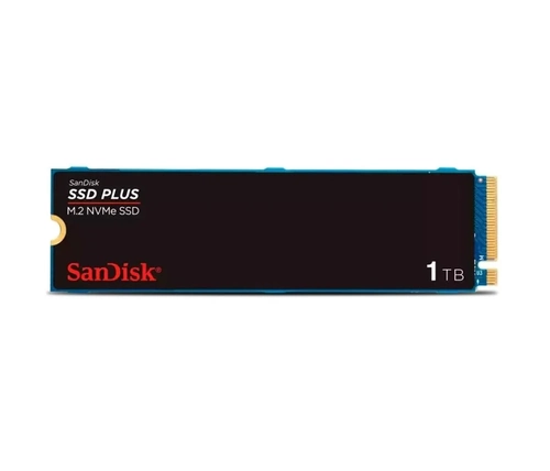 SSD SanDisk Plus NVMe, 1TB, M.2, PCle, Gen3, Leitura 3.200 e Gravação acima de 3.200, Preto - SDSSDA3N-1T00-G26
