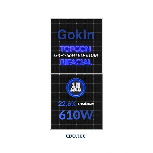 Modulo Solar Gokin 610w gk-4-66htbd-610m 132 Cells mono Topcon Bifacial - 740 Un/cntr
