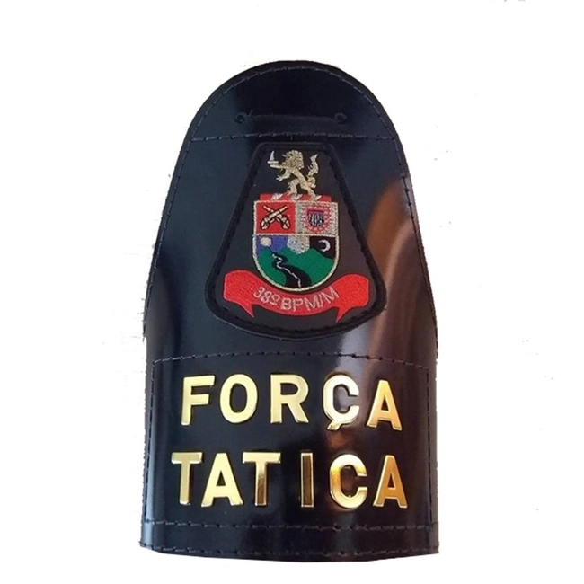 Braçal em Couro Força Tática (Alto Brilho)