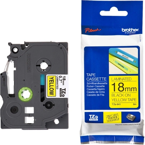 Fita Brother Preto/amarelo Para Rotuladores Tze641