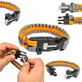 Pulseira Paracord C/ Pederneira/Apito (Cinza e Laranja)