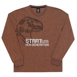 Camiseta Manga Longa Start Orange Randa Mundu - Masculina