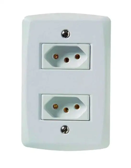 ESPELHO C/ 2 TOMADAS 3 PINOS 10A 250V