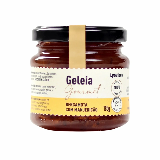 Geleia Artesanal de Bergamota com Manjericão Lyovibes – Vidro 185g