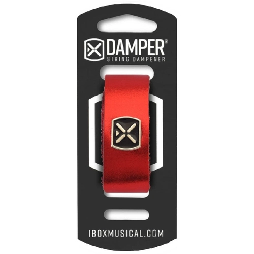 Damper IBOX Em Couro Legitimo e Tag Em Metal Vermelho Metalico Dmmd04