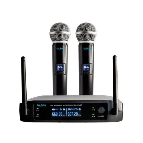 Sistema De Microfone Sem Fio Duplo Leson Ls902 Plus Preto